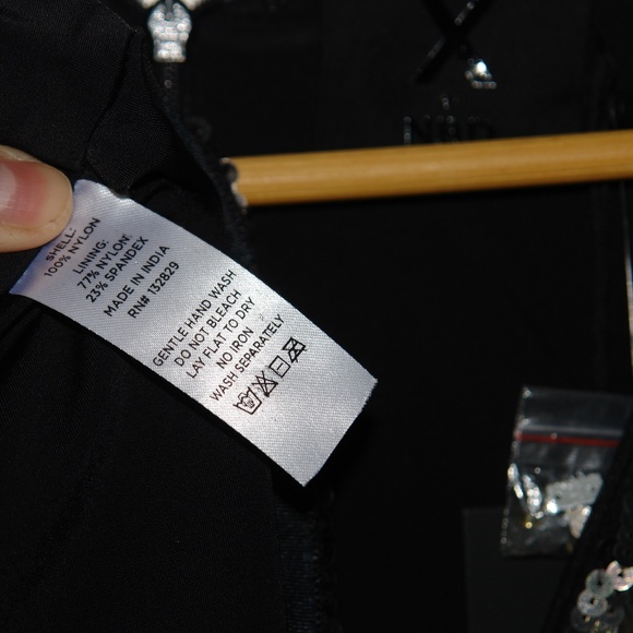 NWT X by NBD Gunmetal Bryson Embellished Mini Dress Beads Sequins Long Sleeves L - Picture 6 of 10